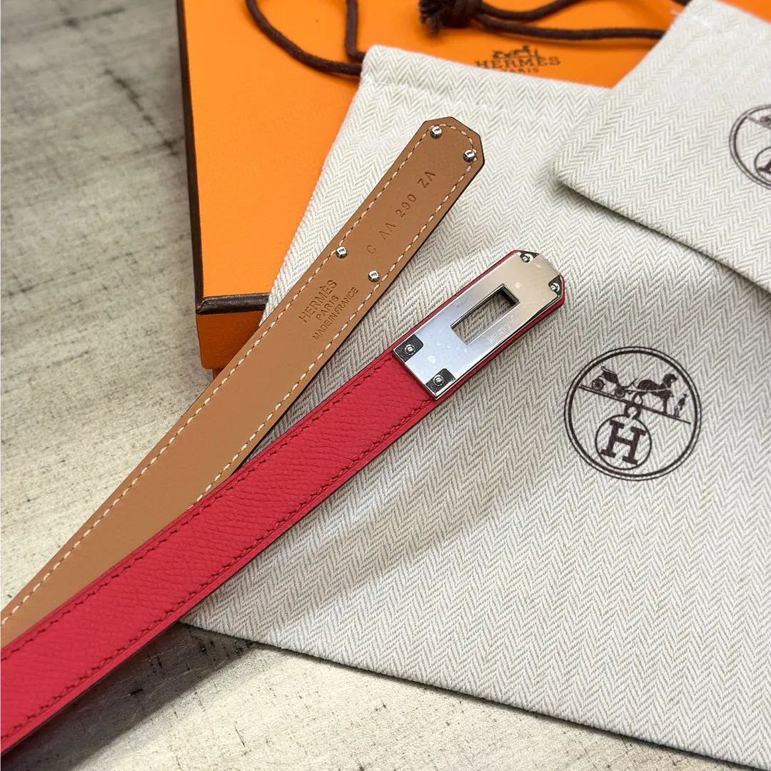 💰498💰Full package💰 💍Purchase level Hermes HERMES Kelly 18mm belt, stainless steel hardware, epsom original leather