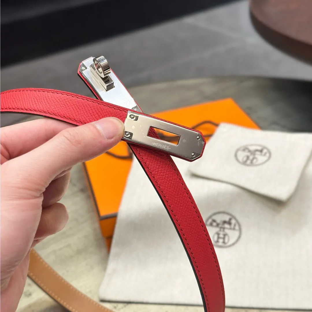 💰498💰Full package💰 💍Purchase level Hermes HERMES Kelly 18mm belt, stainless steel hardware, epsom original leather