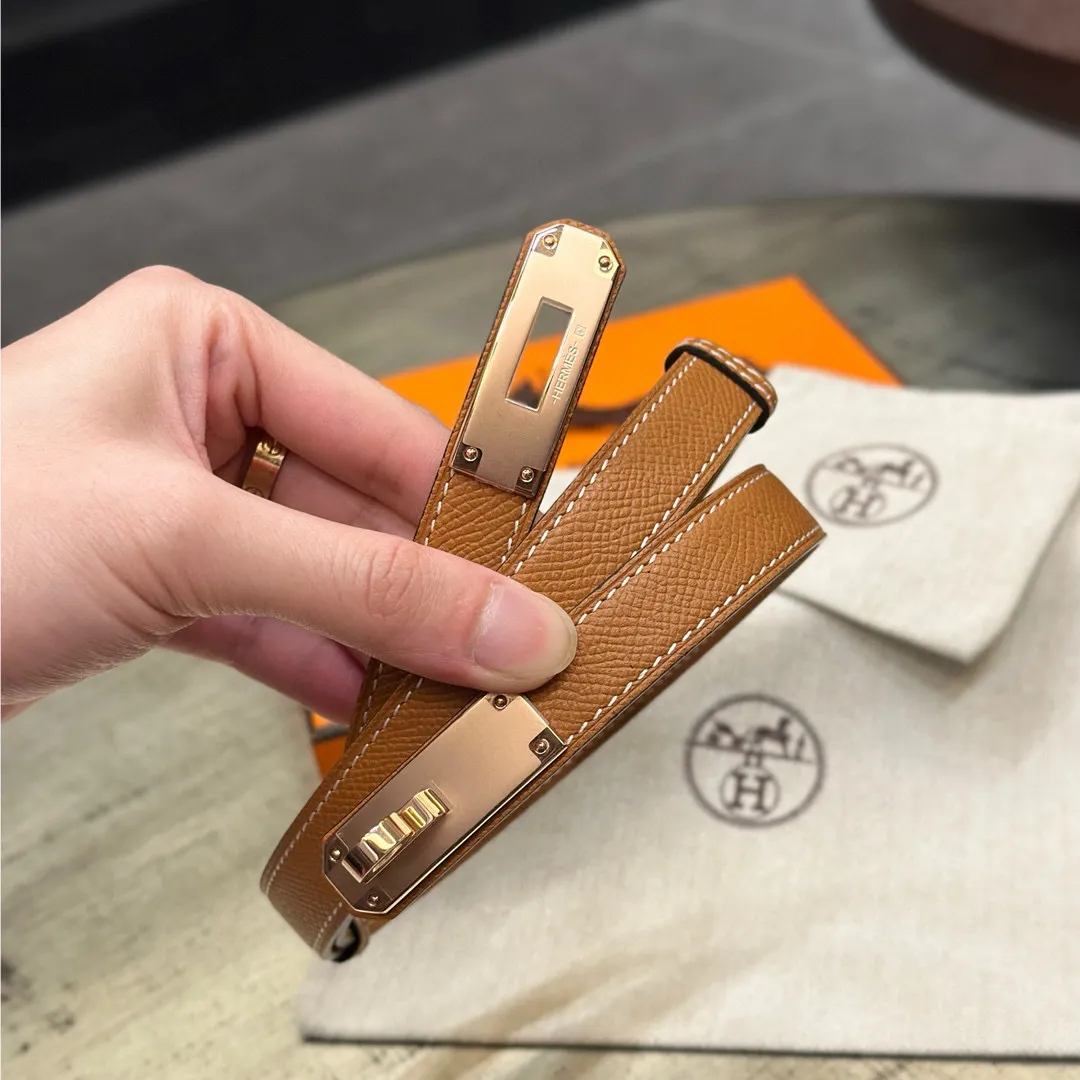 💰498💰Full package💰 💍Purchase level Hermes HERMES Kelly 18mm belt, stainless steel hardware, epsom original leather