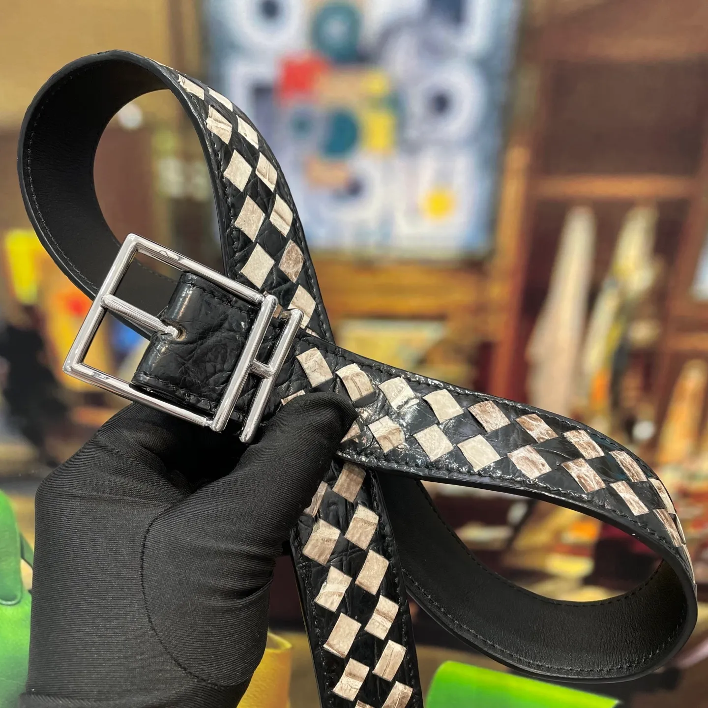 Hermes-🆕 🔥 Width 38mm boutique Classic black and white color combination Himalayan white and imported Nile crocodile 🐊 Braided 🐊 crocodile needle belt, casual yet elegant, high-end atmosphere, with boutique buckle, premium original quality, precision production