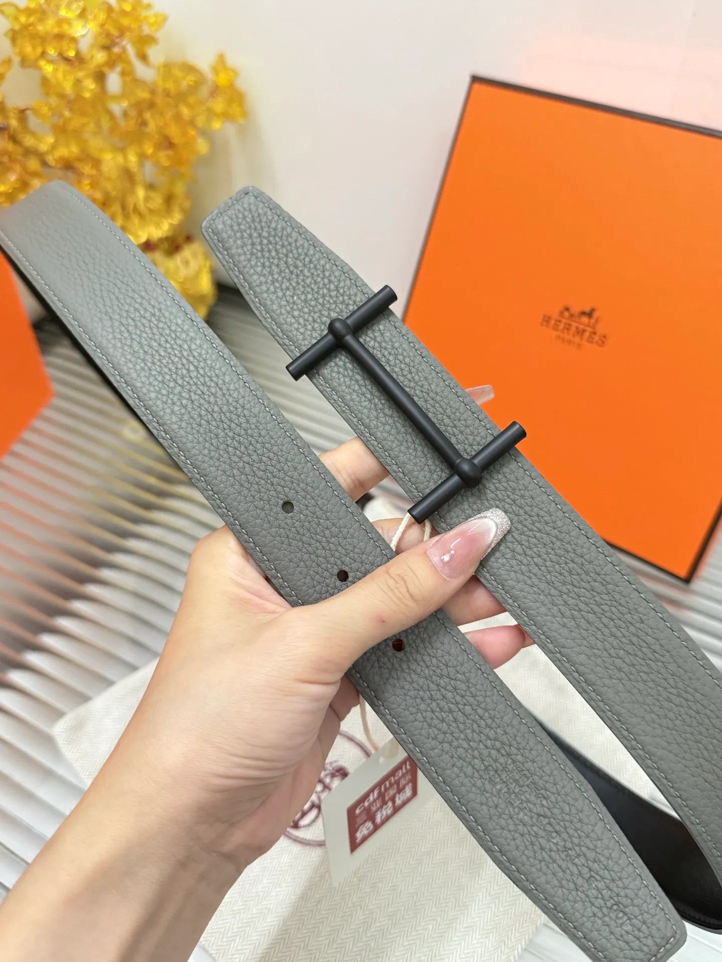 ✅Width: 𝟯.𝟮𝗰𝗺 ❑ Hermès can be used on both sides. Original imported 𝐓𝐎𝐆𝐎 calfskin + fine tungsten steel hardware buckle P480