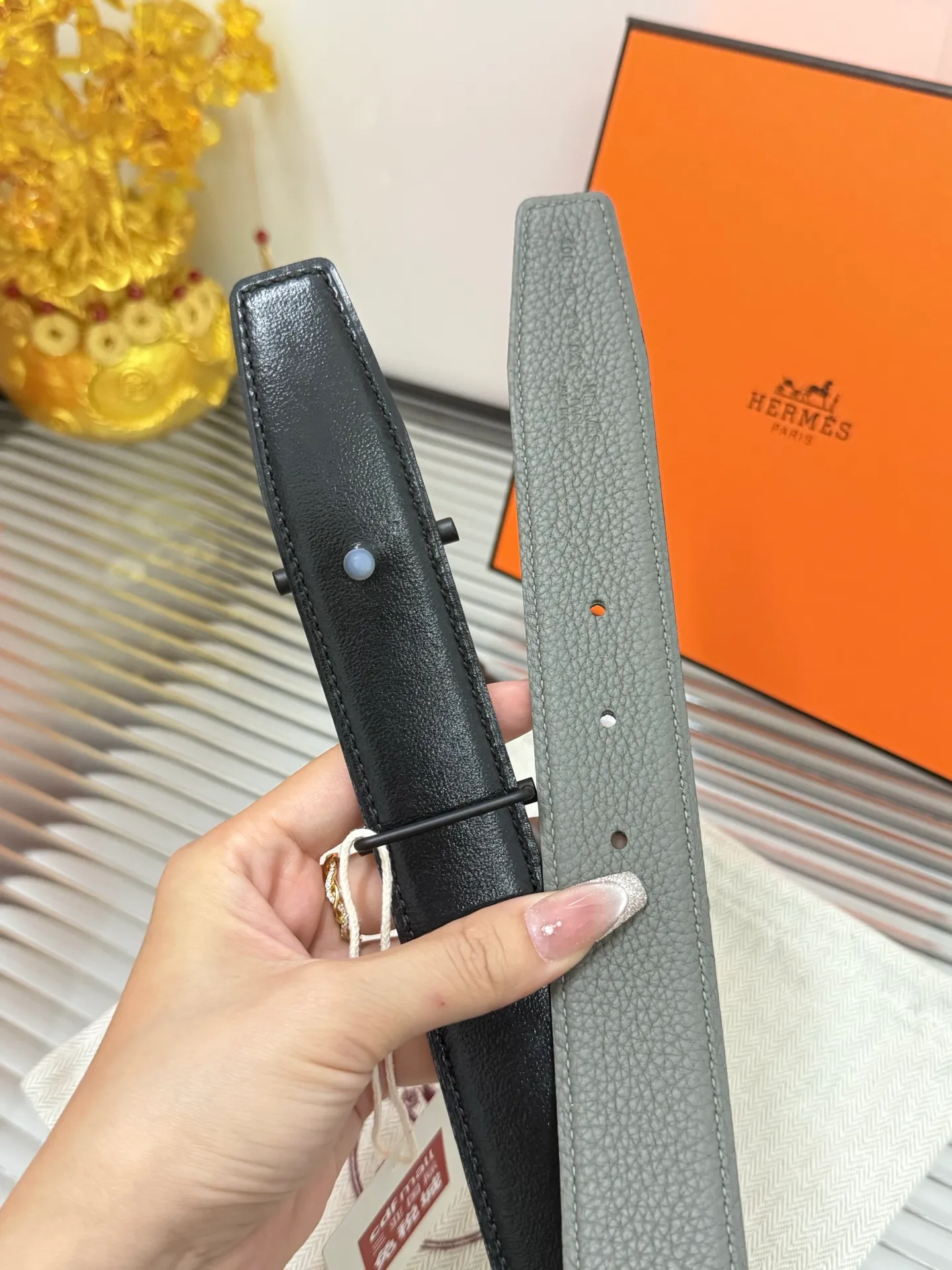 ✅Width: 𝟯.𝟮𝗰𝗺 ❑ Hermès can be used on both sides. Original imported 𝐓𝐎𝐆𝐎 calfskin + fine tungsten steel hardware buckle P480