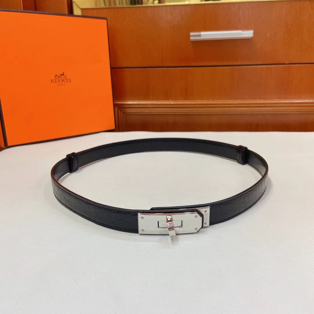 💰480💰Full package💰 💍Purchasing-grade HERMES Kelly 18mm belt, girdle, stainless steel hardware, with high-gloss crocodile pattern calfskin, elegant and fashionable, one-size-fits-all retractable