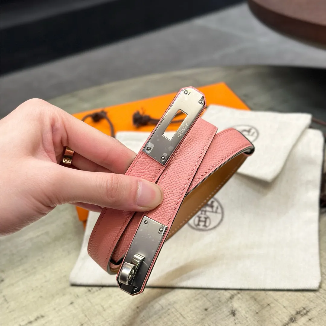 💰498💰Full package💰 💍Purchase level Hermes HERMES Kelly 18mm belt, stainless steel hardware, epsom original leather