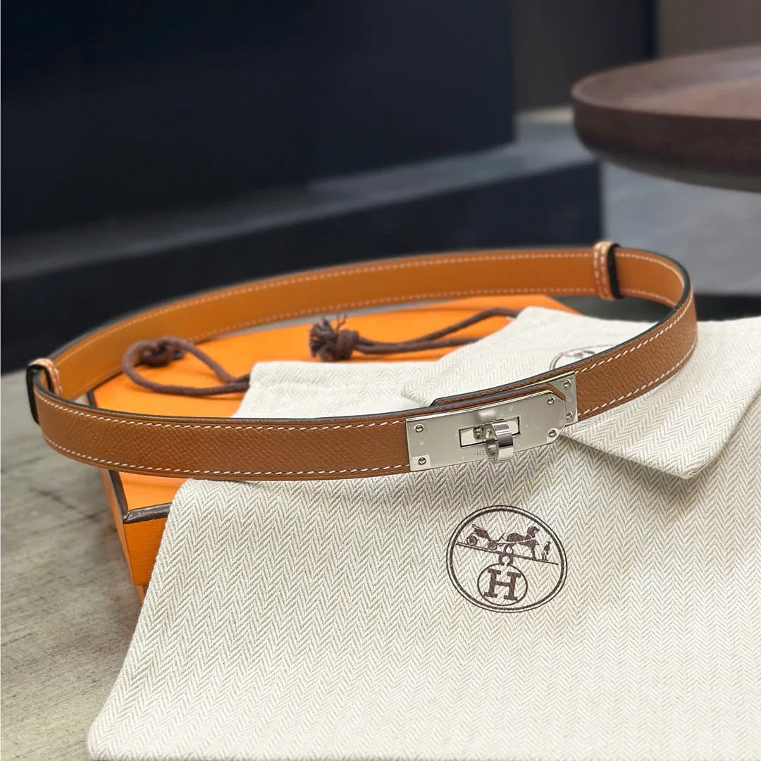 💰498💰Full package💰 💍Purchase level Hermes HERMES Kelly 18mm belt, stainless steel hardware, epsom original leather