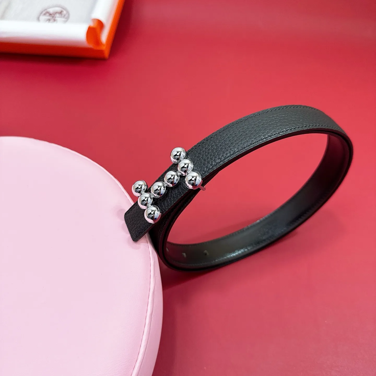 💰440💰Full package💰 💍Purchasing agent grade Hermès simple dual-purpose leather girl's pebbled belt, accessories 2.5cm H stainless steel dual-purpose leather H buckle belt!