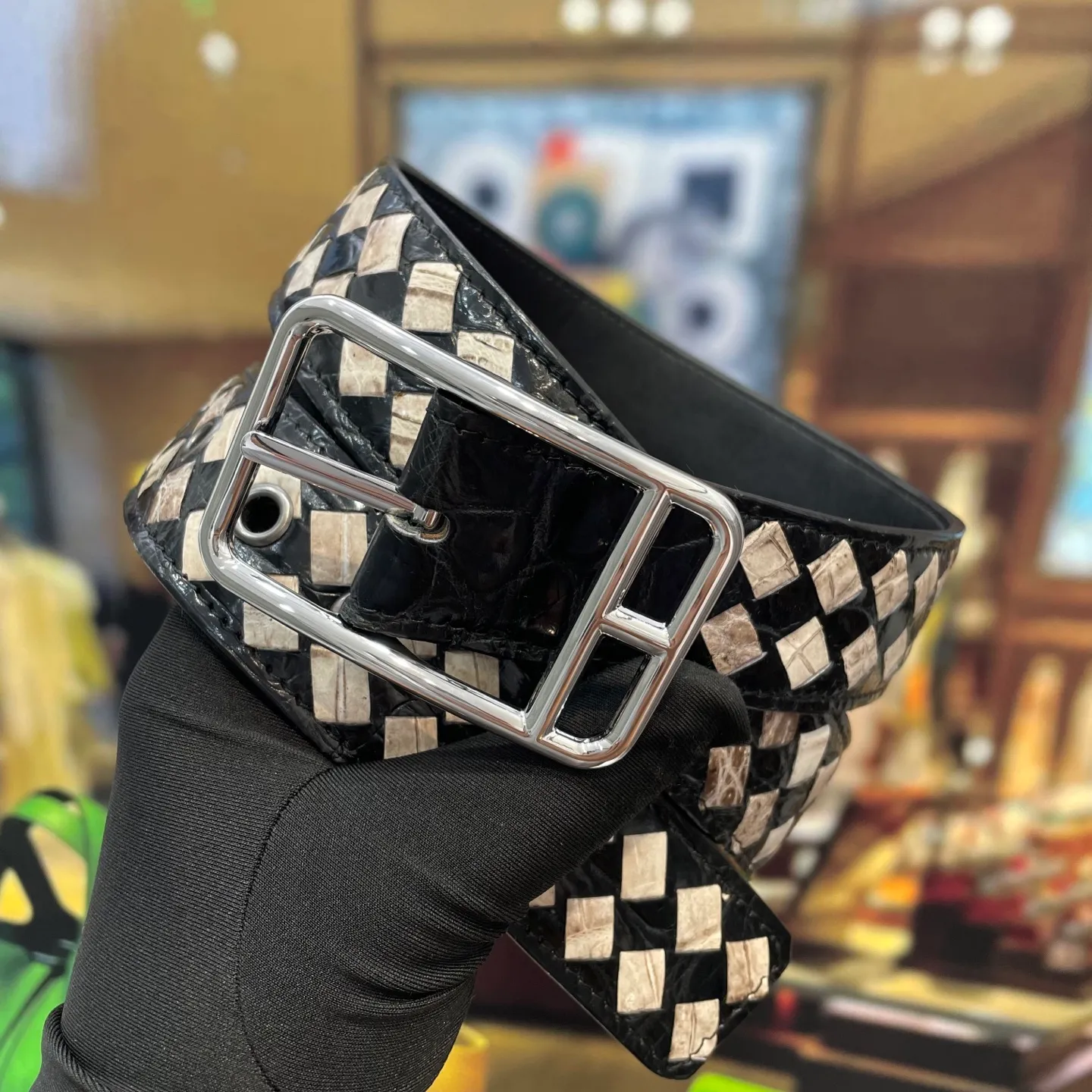 Hermes-🆕 🔥 Width 38mm boutique Classic black and white color combination Himalayan white and imported Nile crocodile 🐊 Braided 🐊 crocodile needle belt, casual yet elegant, high-end atmosphere, with boutique buckle, premium original quality, precision production