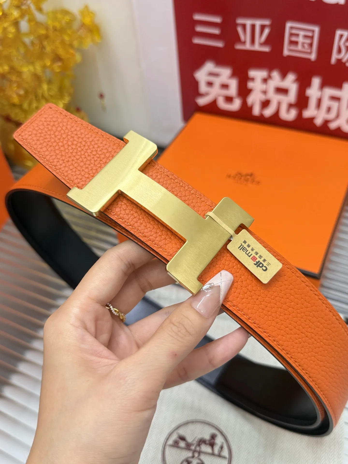 ✅Width: 𝟯.𝟴𝗰𝗺 ❑ Hermès "Duty Free Packaging" official website synchronized classic model, double-sided can be used, Italy 🇮🇹𝐒𝐢𝐫𝐩 original import 𝐓𝐎𝐆𝐎 calfskin + fine pure steel hardware buckle P480