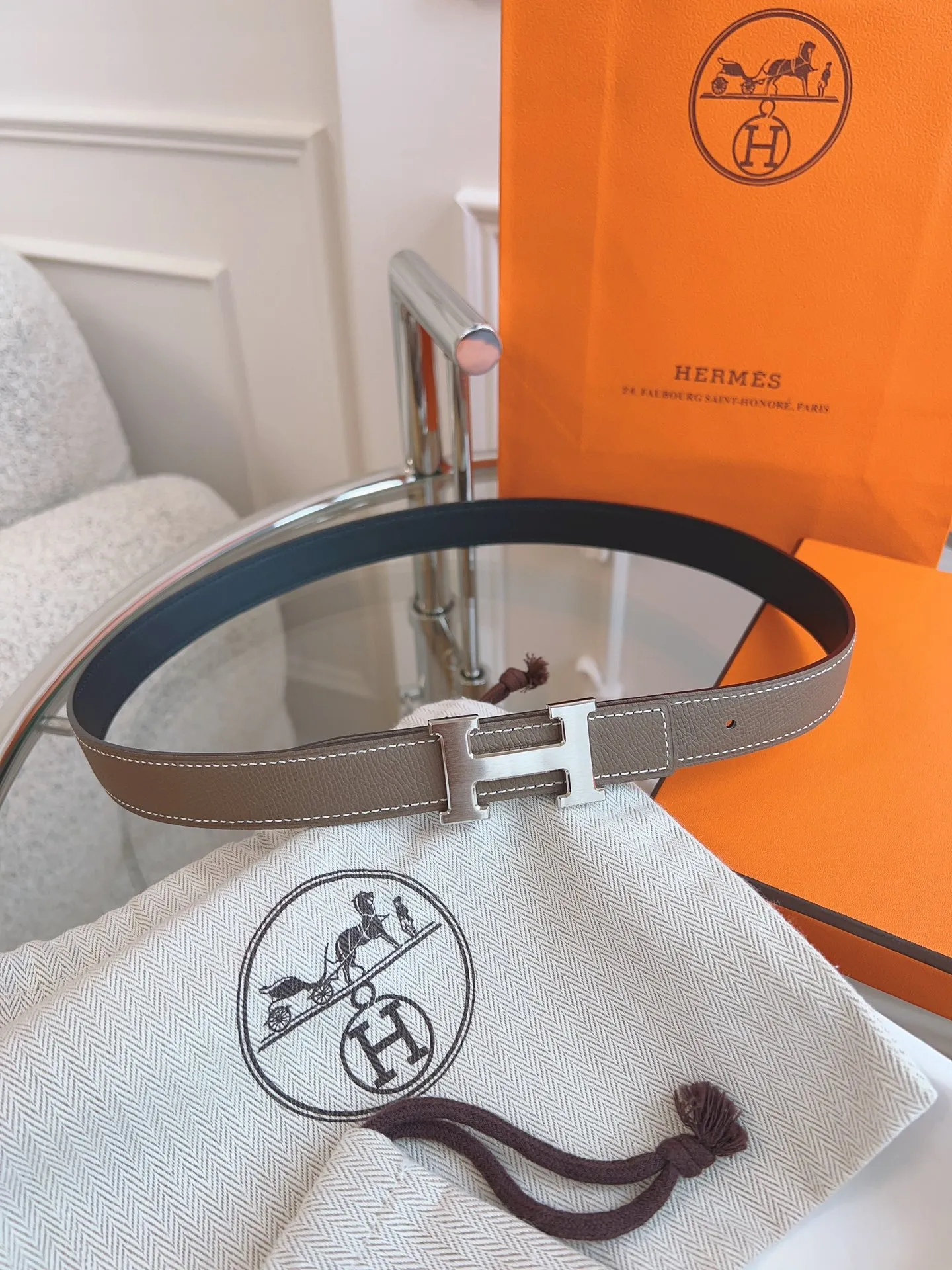 💰440💰Authentic packaging💰 💍Purchasing agent grade "HERMES"🇫🇷French original EPSOM elephant gray/all-steel hardware The quality is beyond doubt, there is no better, only the best. Size 2.4 cm