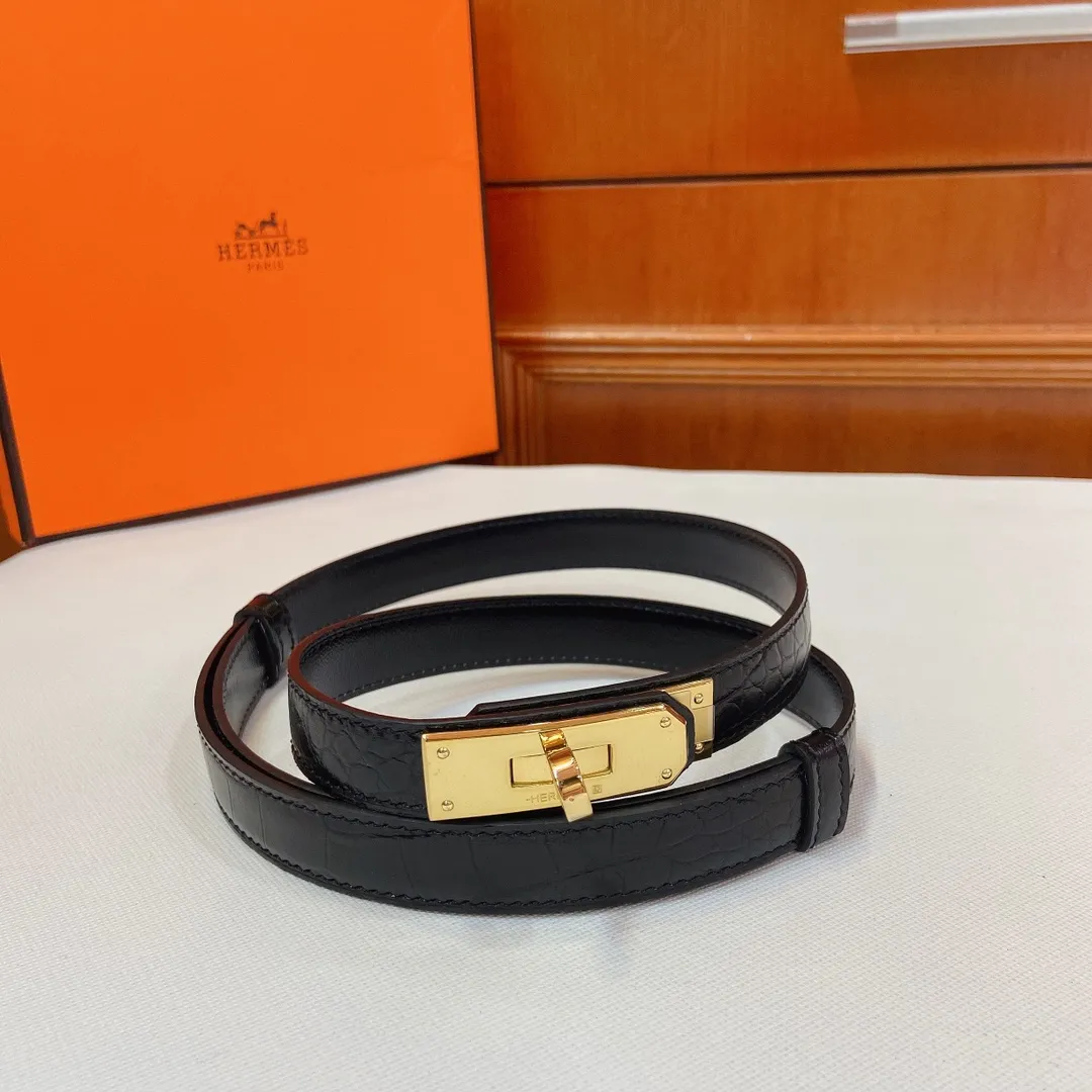 💰480💰Full package💰 💍Purchasing-grade HERMES Kelly 18mm belt, girdle, stainless steel hardware, with high-gloss crocodile pattern calfskin, elegant and fashionable, one-size-fits-all retractable