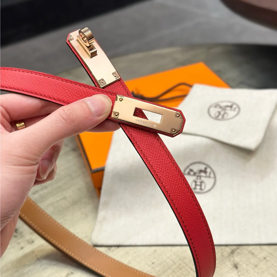 💰498💰Full package💰 💍Purchase level Hermes HERMES Kelly 18mm belt, stainless steel hardware, epsom original leather