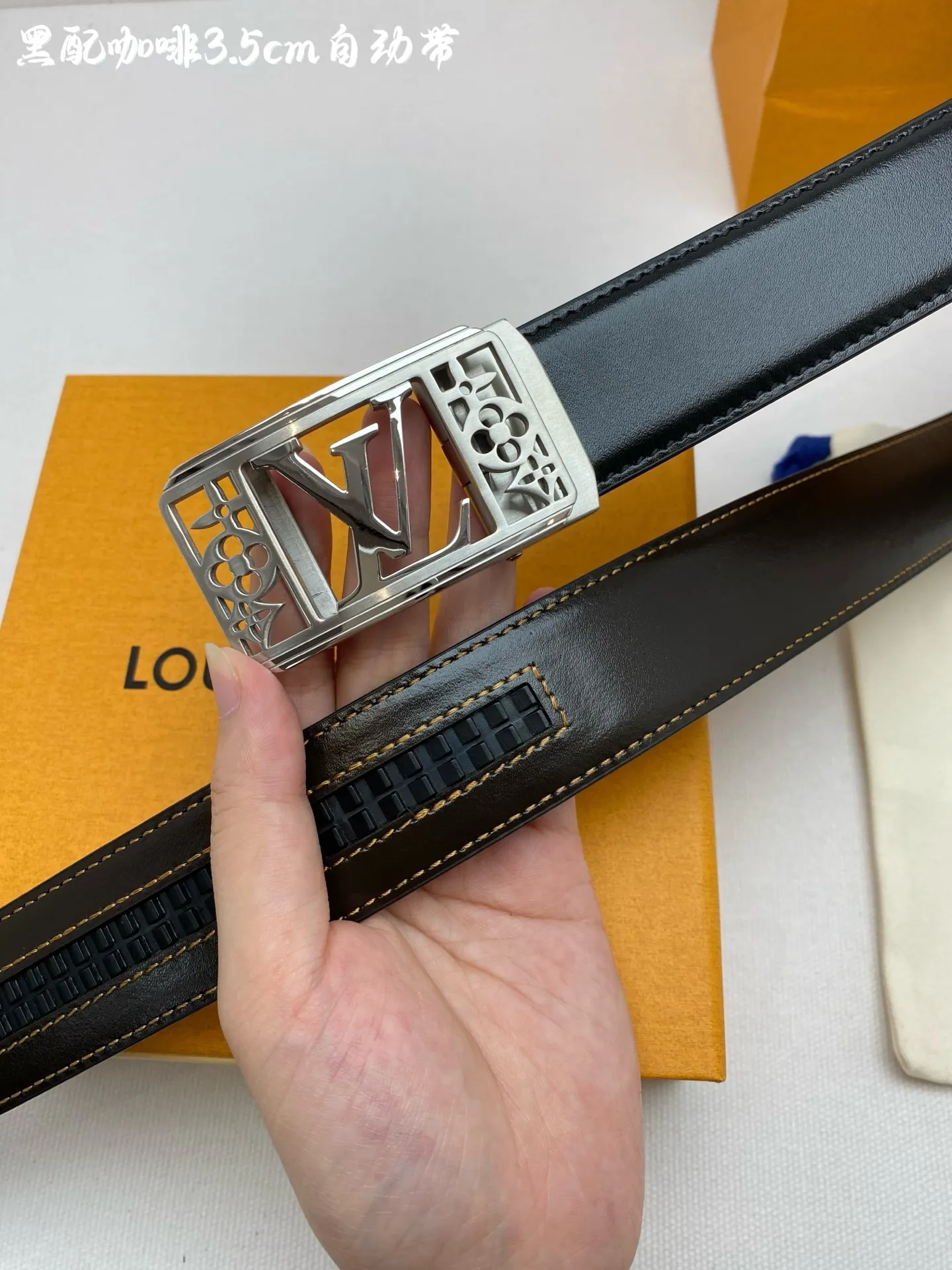 💰460💰Full package💰 💍Purchase grade LV⚡️🌹Men's automatic belt - width 3.5cm ⚡️🌹316 high-quality steel buckle, exquisitely crafted, soft to the touch, can be cut