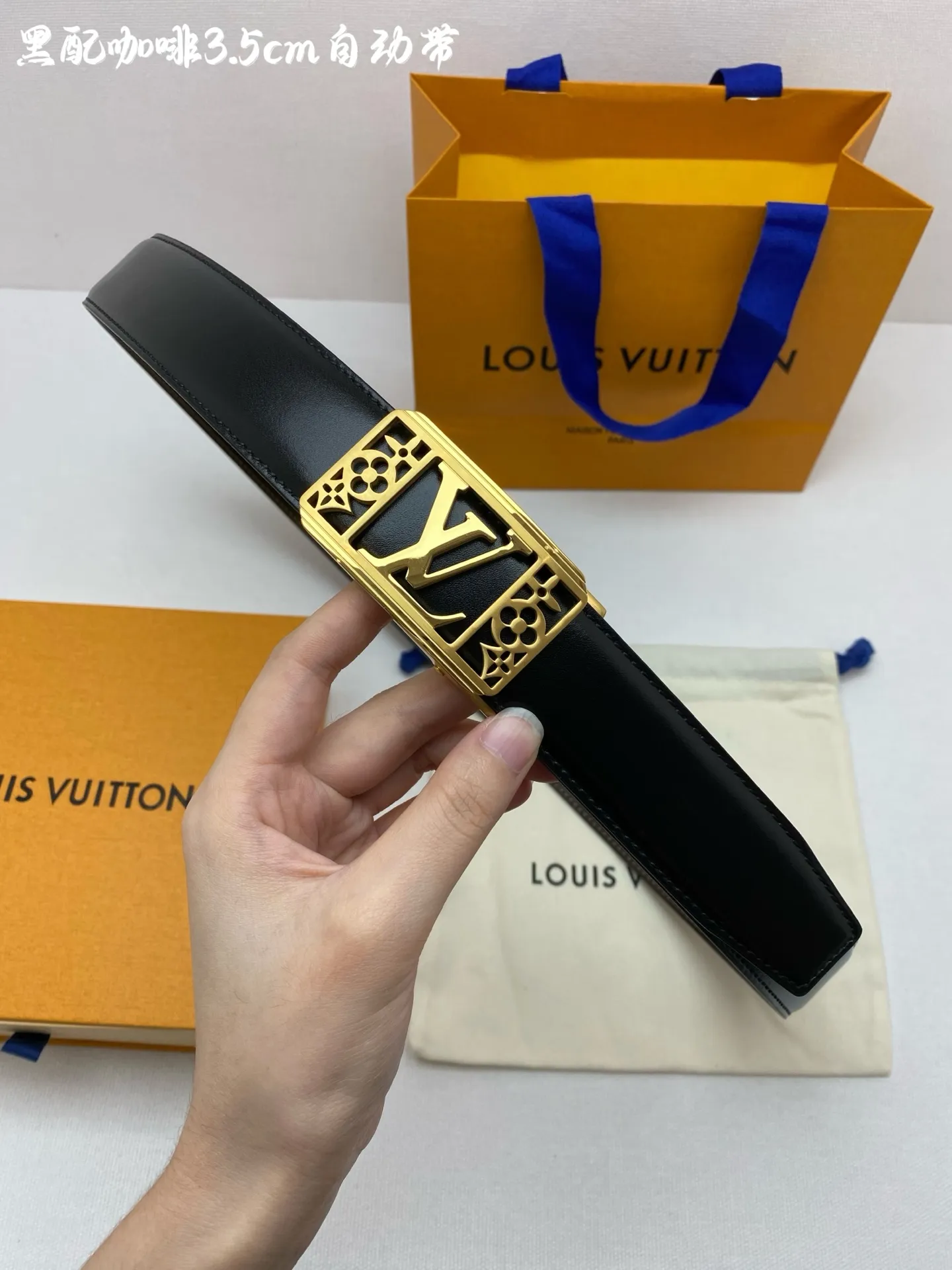 💰460💰Full package💰 💍Purchase grade LV⚡️🌹Men's automatic belt - width 3.5cm ⚡️🌹316 high-quality steel buckle, exquisitely crafted, soft to the touch, can be cut