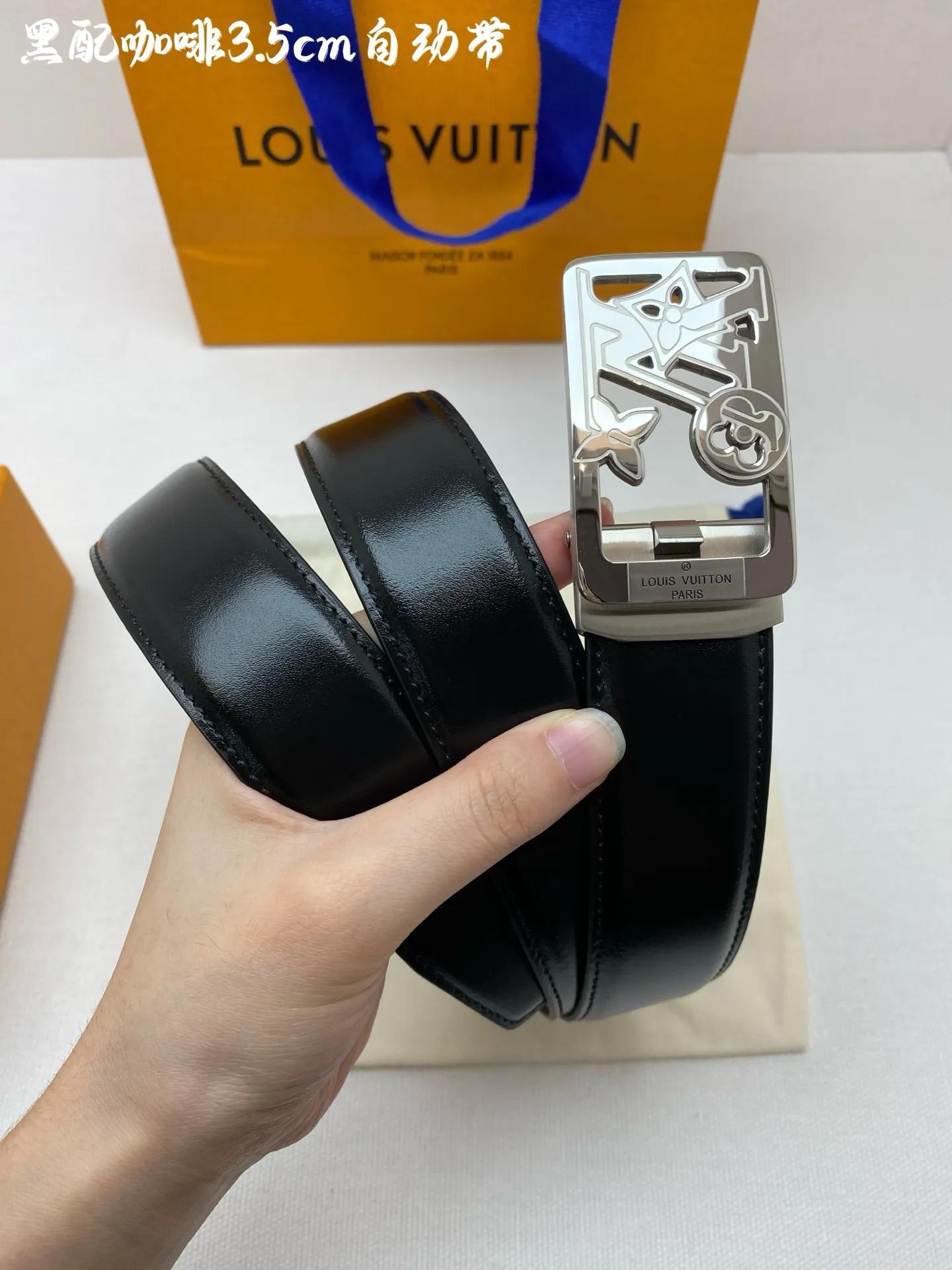 💰460💰Full package💰 💍Purchase grade LV⚡️🌹Men's automatic belt - width 3.5cm ⚡️🌹316 high-quality steel buckle, exquisitely crafted, soft to the touch, can be cut