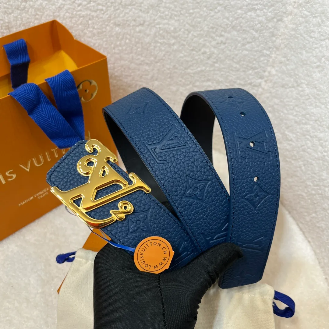 💰480💰Complete package💰 💍Purchase level, trendy men's wear, new belt LV NEW, width 4cm, the belt surface is made of imported Togo pebbles, embossed with floral patterns, pure black original calfskin bottom, feels great, matched with exquisite buckles of the same color as the belt, multi-color🉑choice