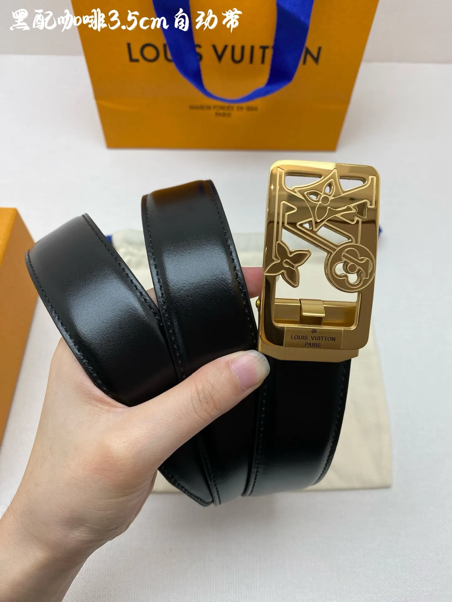 💰460💰Full package💰 💍Purchase grade LV⚡️🌹Men's automatic belt - width 3.5cm ⚡️🌹316 high-quality steel buckle, exquisitely crafted, soft to the touch, can be cut