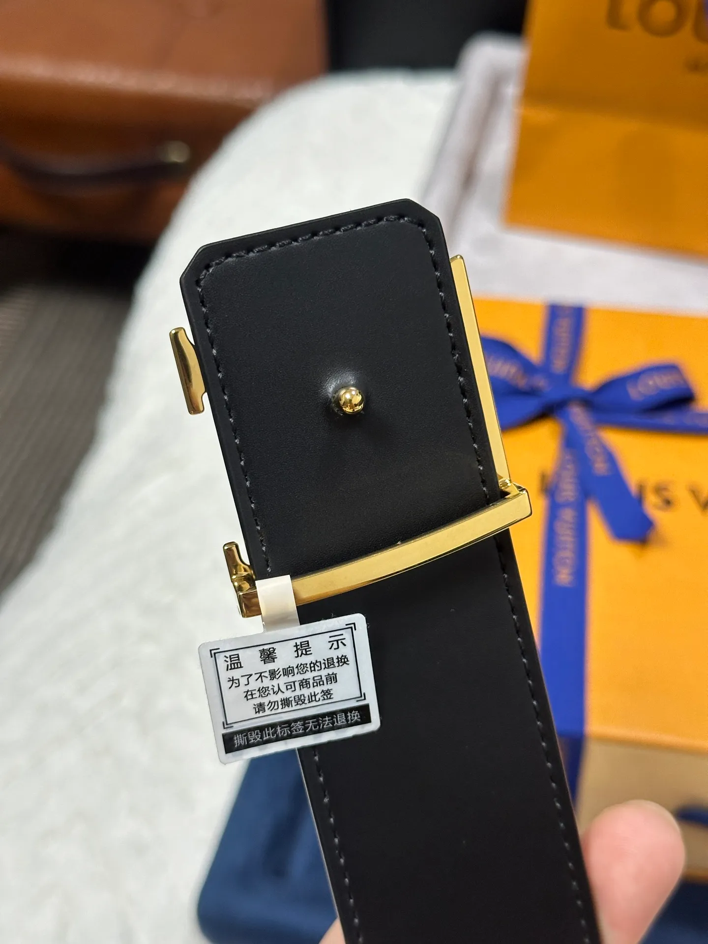 💰440💰Full set of packaging💰 💍purchase grade LV Louis Vuitton M0213 black and gray checkerboard width 4.0cm high-quality LV buckle