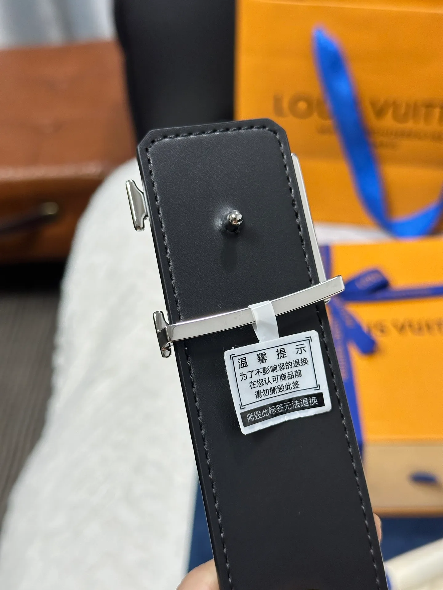 💰440💰Full set of packaging💰 💍purchase grade LV Louis Vuitton M0213 black and gray checkerboard width 4.0cm high-quality LV buckle