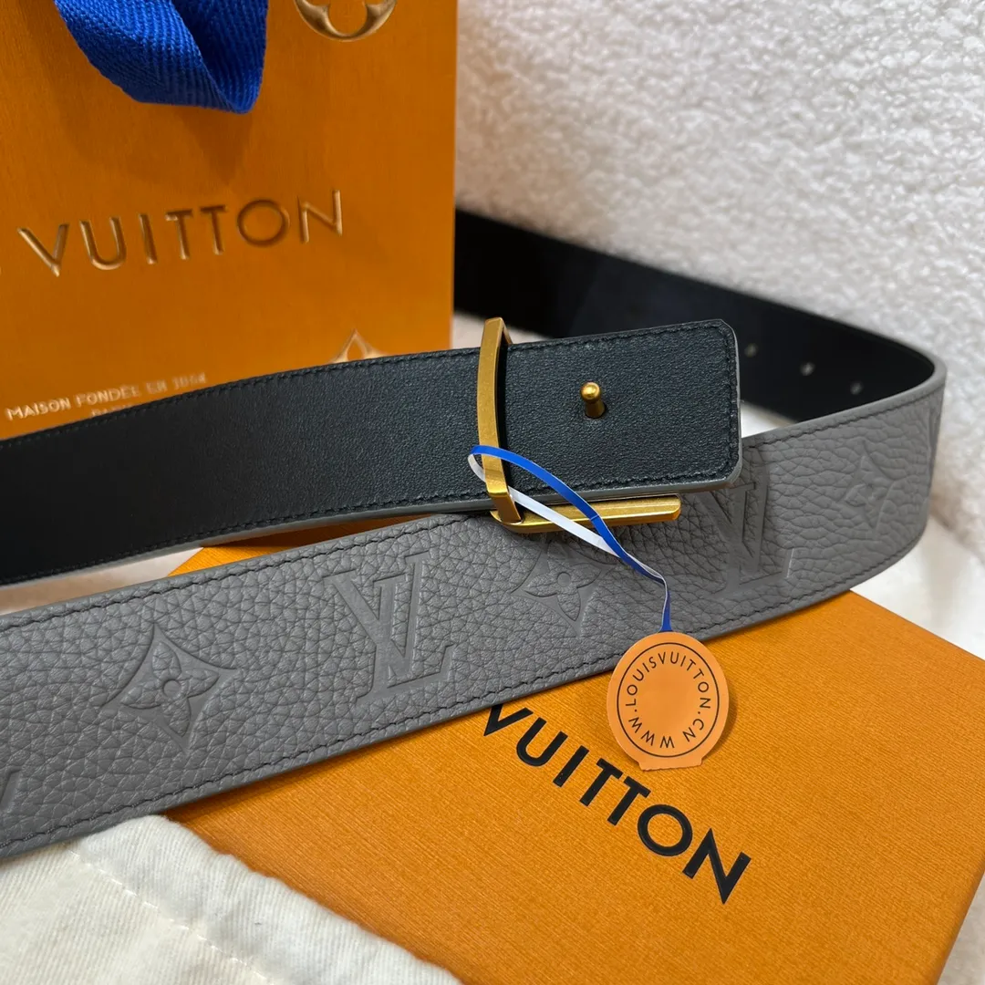 💰480💰Complete package💰 💍Purchase level, trendy men's wear, new belt LV NEW, width 4cm, the belt surface is made of imported Togo pebbles, embossed with floral patterns, pure black original calfskin bottom, feels great, matched with exquisite buckles of the same color as the belt, multi-color🉑choice