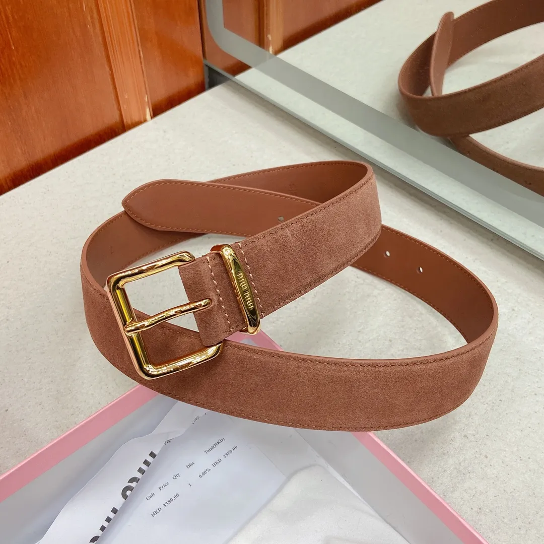 💰460💰Full package💰 💍Purchasing agent level Miumiu⚡️🌹New model, belt width 3.5cm, suede calfskin material pure copper metal buckle, minimalist style, design enhances style.
