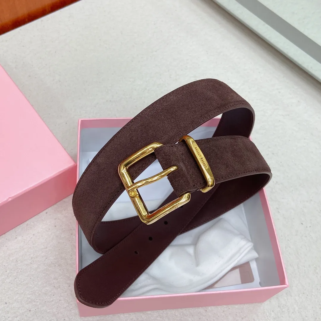 💰460💰Full package💰 💍Purchasing agent level Miumiu⚡️🌹New model, belt width 3.5cm, suede calfskin material pure copper metal buckle, minimalist style, design enhances style.