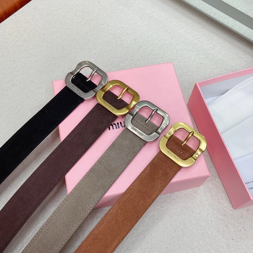 💰460💰Full package💰 💍Purchasing agent level Miumiu⚡️🌹New model, belt width 3.5cm, suede calfskin material pure copper metal buckle, minimalist style, design enhances style.