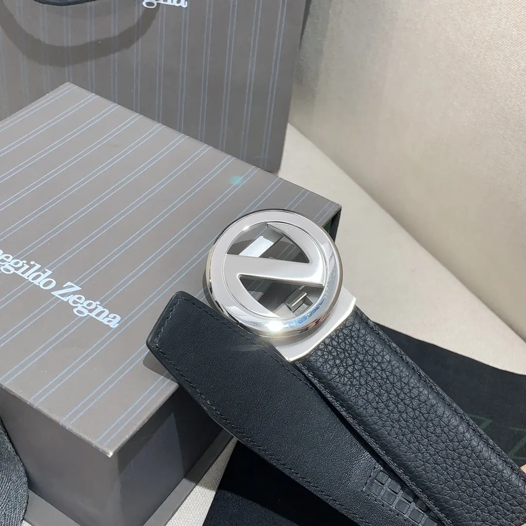 💰460💰Full package💰 💍Purchase level Ermenegildo Zegna men's automatic belt, classic Z-shaped metal automatic buckle, exquisite and subtle, very attractive 3.5cm