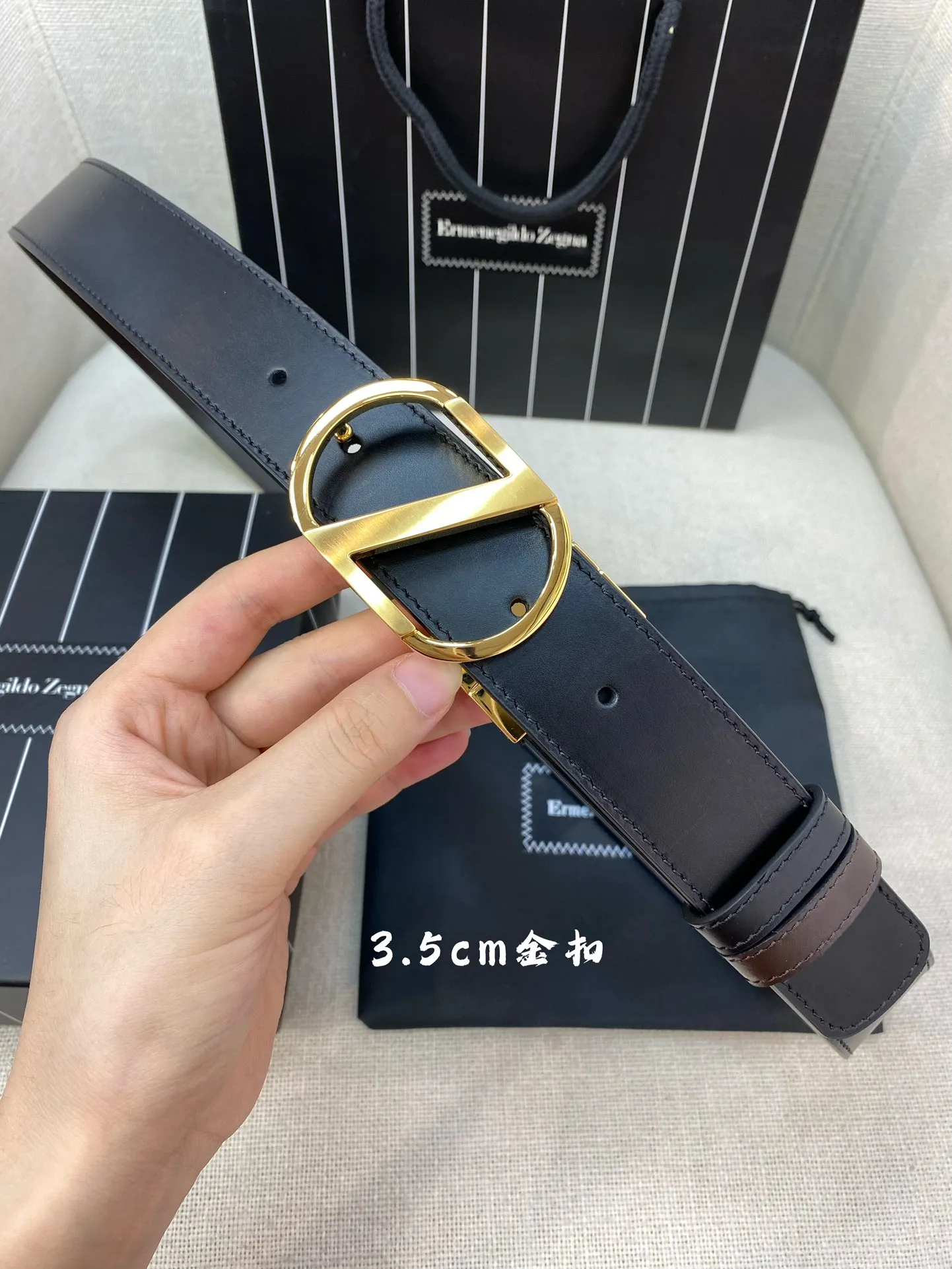💰480💰Full package💰 💍Purchase level Ermenegildo Zegna men's belt - Width 35MM 316 quality buckle Seikoly crafted imported calfskin Unique design process Soft to the touch Can be cut