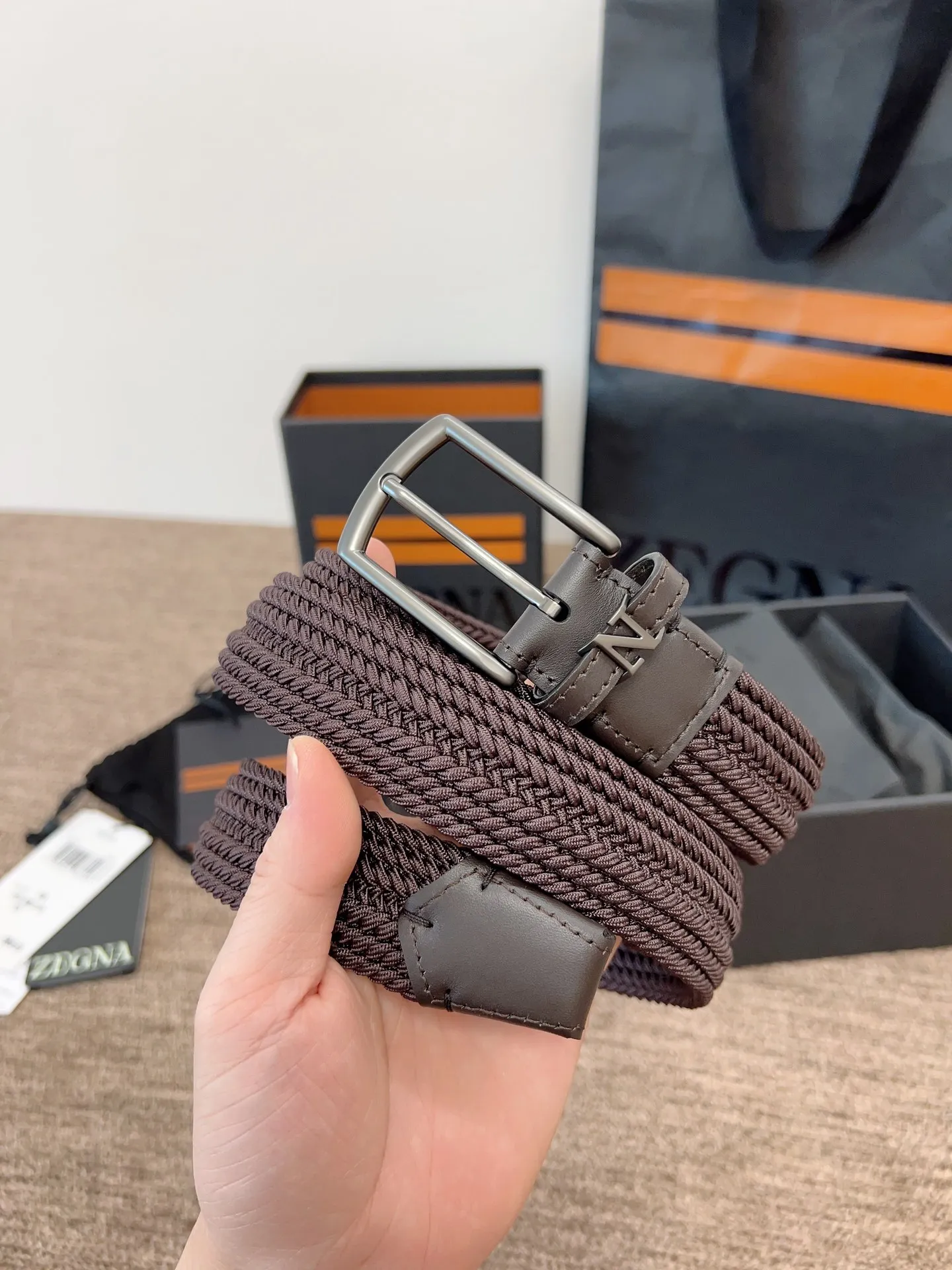 💰560💰Full package💰 💍Purchase level Zegna⚡️🌹Out of stock king - Ermenegildo Zegna fabric elastic belt, comfortable and generous⚡️🌹Fashionable and low-key, the favorite of big guys
