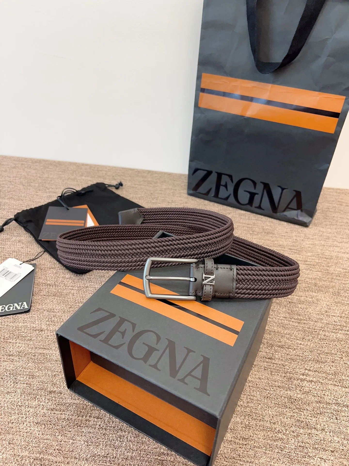 💰560💰Full package💰 💍Purchase level Zegna⚡️🌹Out of stock king - Ermenegildo Zegna fabric elastic belt, comfortable and generous⚡️🌹Fashionable and low-key, the favorite of big guys