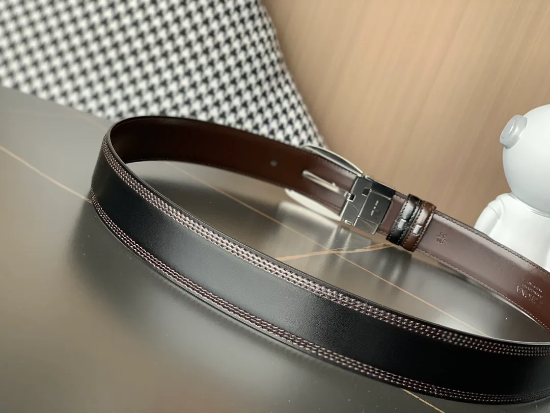 💰480💰Authentic packaging💰 💍Purchase level new model❤️Ermenegilido Zegne Zegna Belt Men's official website sells rotating buckle belt, double-sided leather, versatile for business and leisure💓💓💓