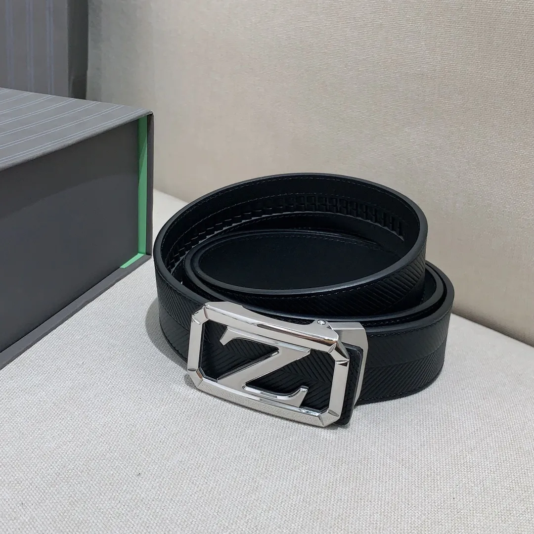 💰460💰Full package💰 💍Purchase level Ermenegildo Zegna men's automatic belt, classic Z-shaped metal automatic buckle, exquisite and subtle, very attractive 3.5cm