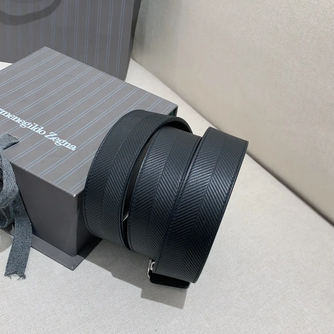 💰460💰Full package💰 💍Purchase level Ermenegildo Zegna men's automatic belt, classic Z-shaped metal automatic buckle, exquisite and subtle, very attractive 3.5cm