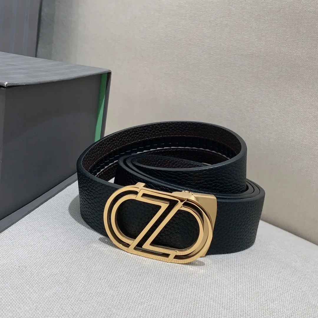 💰460💰Full package💰 💍Purchase level Ermenegildo Zegna men's automatic belt, classic Z-shaped metal automatic buckle, exquisite and subtle, very attractive 3.5cm