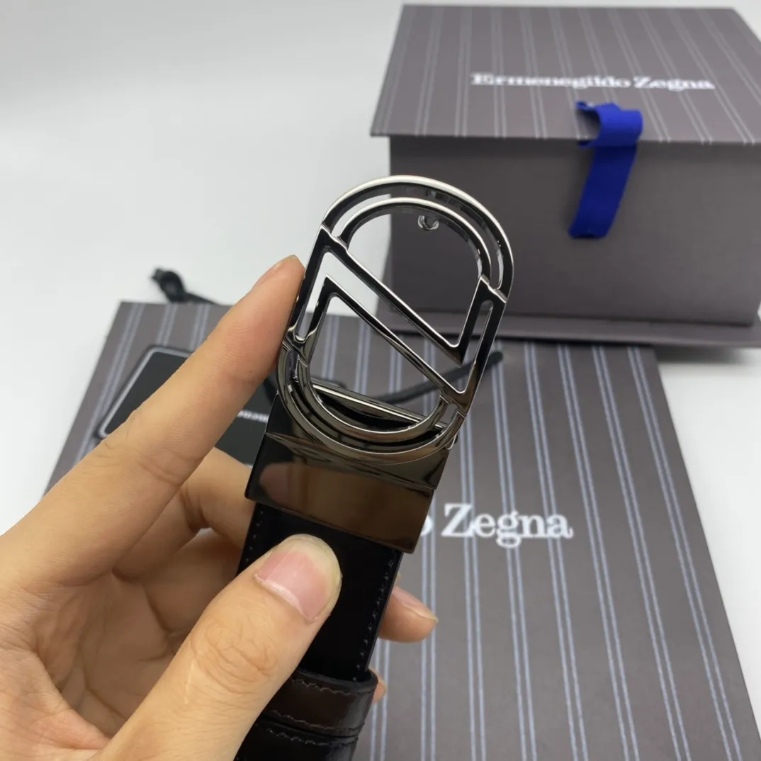 💰460💰Full package💰💍Purchasing agent Ermenegildo Zegna (NFC) 3.5cm advanced customized men's belt. You can choose and match it by yourself. Double-sided first-layer cowhide, real material, very textured, fashionable and classic without losing style, you can cut it by yourself!