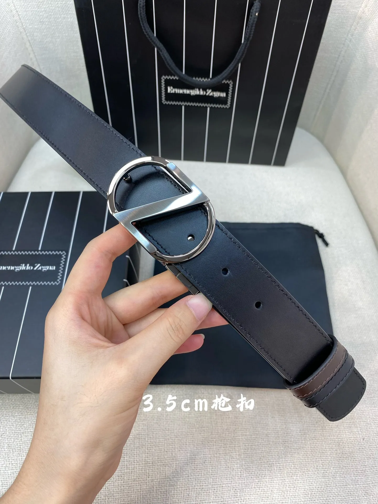 💰480💰Full package💰 💍Purchase level Ermenegildo Zegna men's belt - Width 35MM 316 quality buckle Seikoly crafted imported calfskin Unique design process Soft to the touch Can be cut