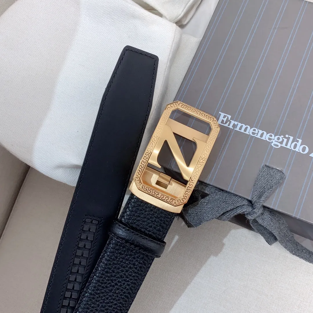 💰460💰Authentic packaging💰 💍Purchase grade Ermenegildo Zegna men's automatic belt Classic Z-shaped metal automatic buckle, exquisite and subtle, very attractive