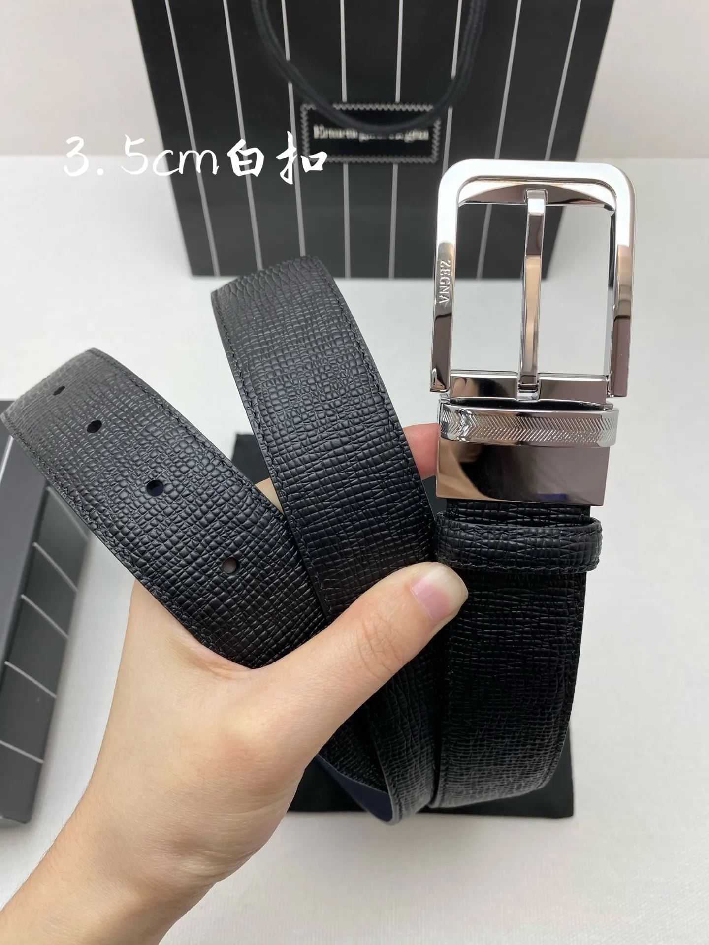 💰440💰Full package💰 💍Purchasing agent Zegna⚡️🌹Men's belt - width 35MM 316 quality buckle Seikoly crafted imported calfskin Unique design process Soft to the touch Can be cut