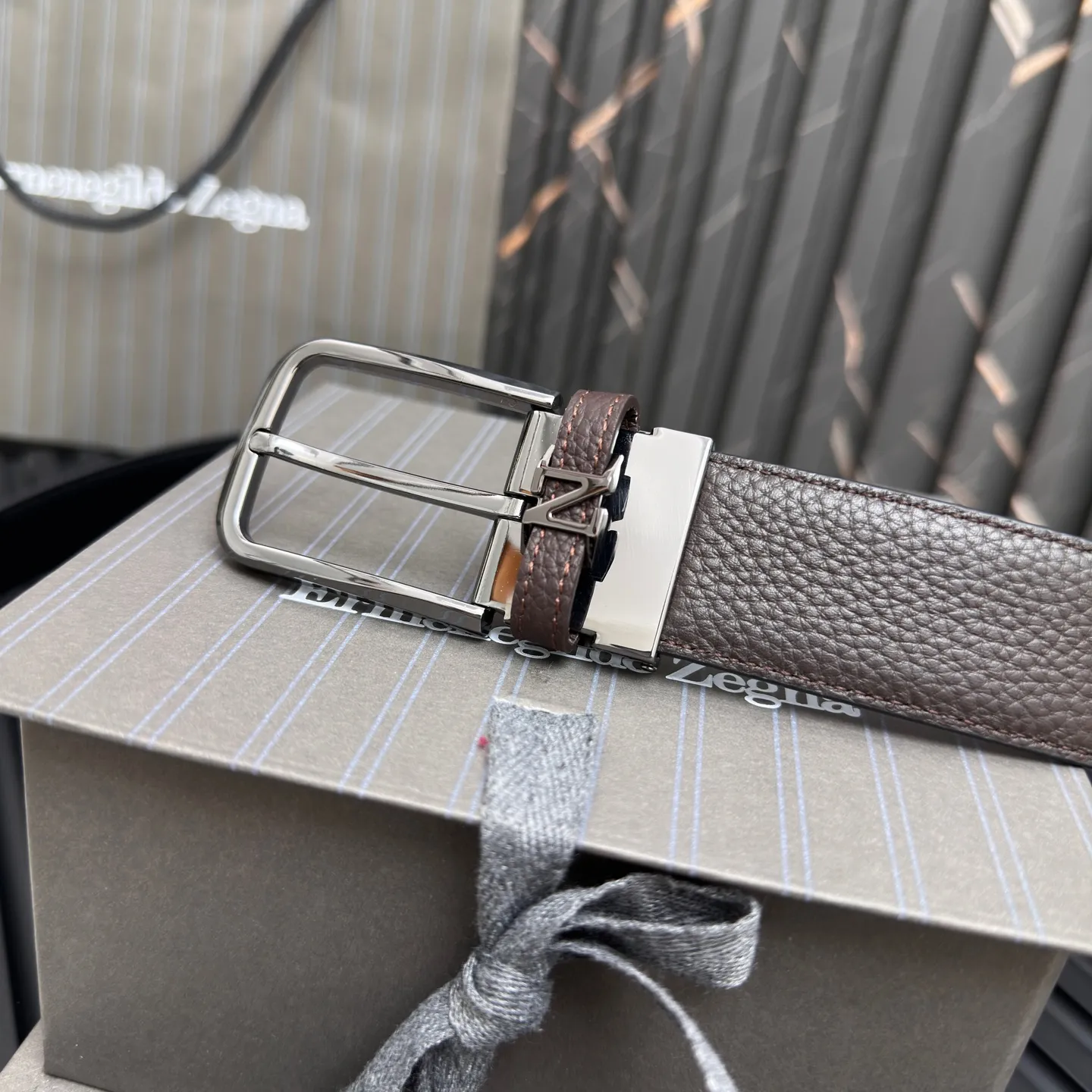 💰480💰Full package💰 💍Purchase level Ermenegildo Zegna pin buckle, tail clip design, double-sided, details determine quality, a must-have for gentlemen.