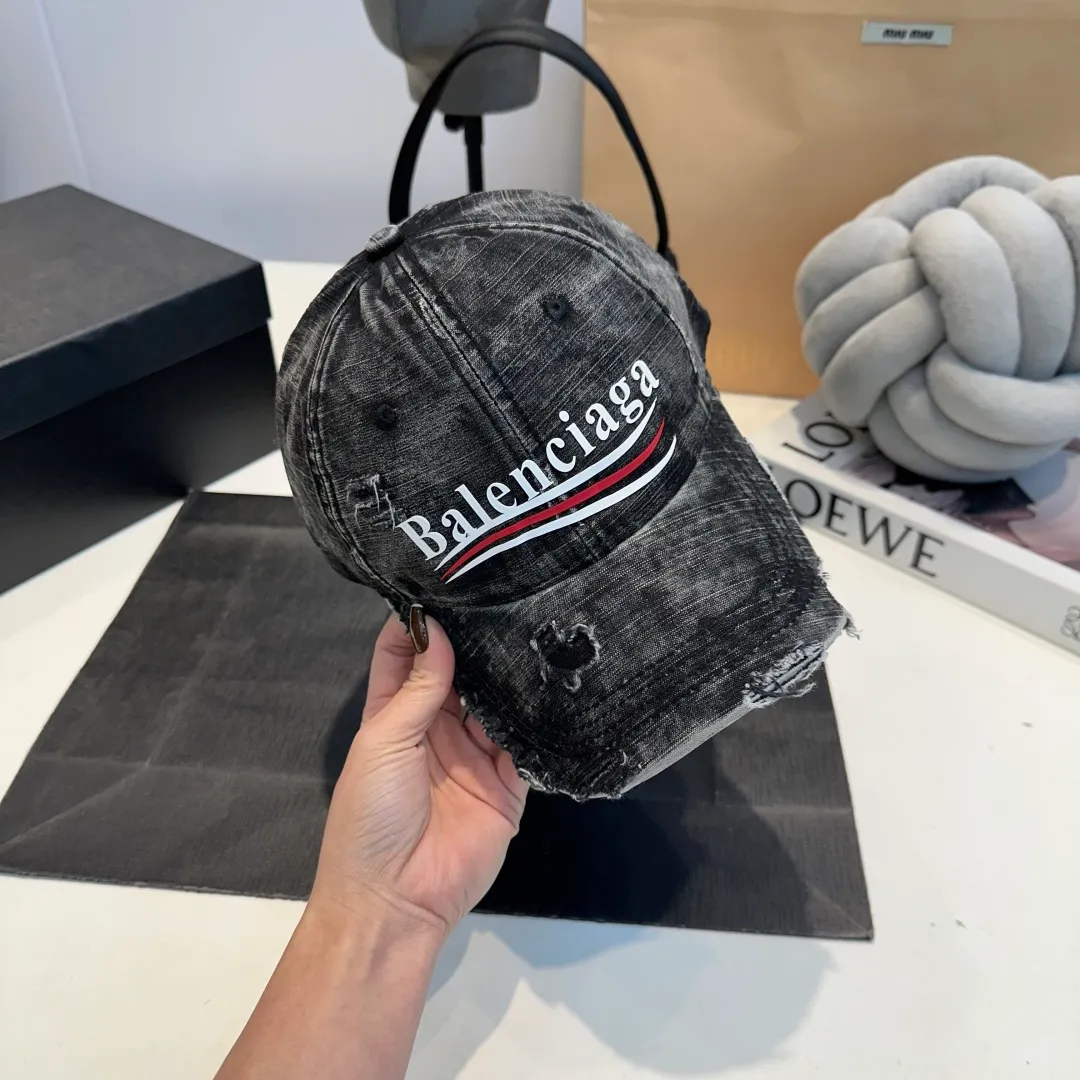 P60 Balenciaga ⚠️Coke distressed punk baseball cap shark fin duck tongue hat for men and women