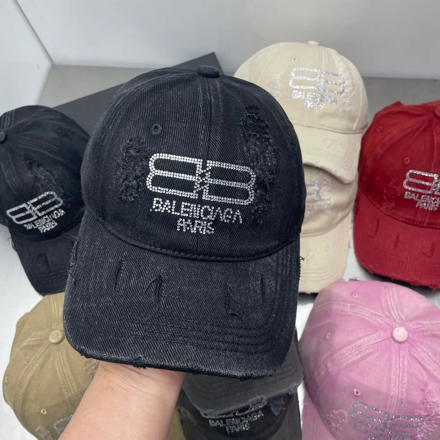 Private message for price inquiry! Balenciaga washed and distressed baseball cap with holes