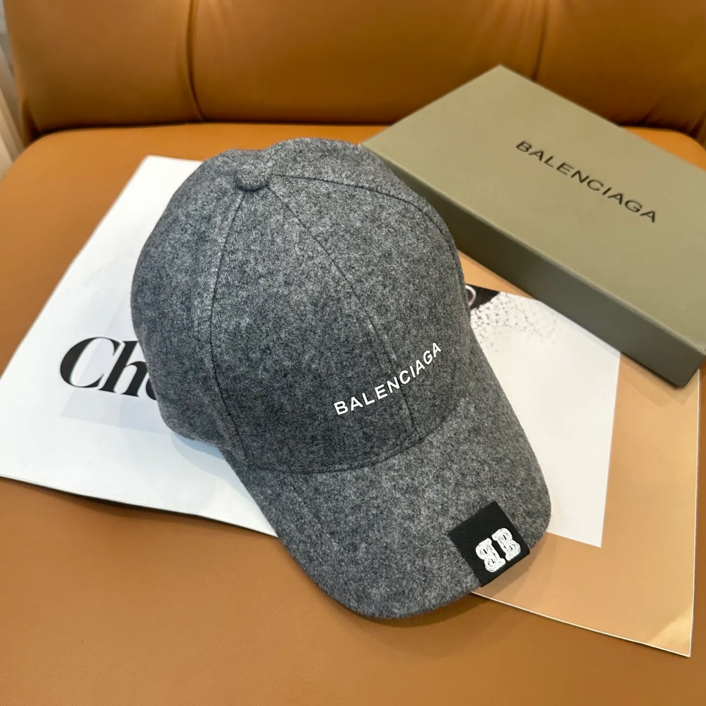 P60 💛 Comes with dust bag. [Balenciaga] 2025 new cashmere simple baseball cap, unisex ~ cool and handsome on the street