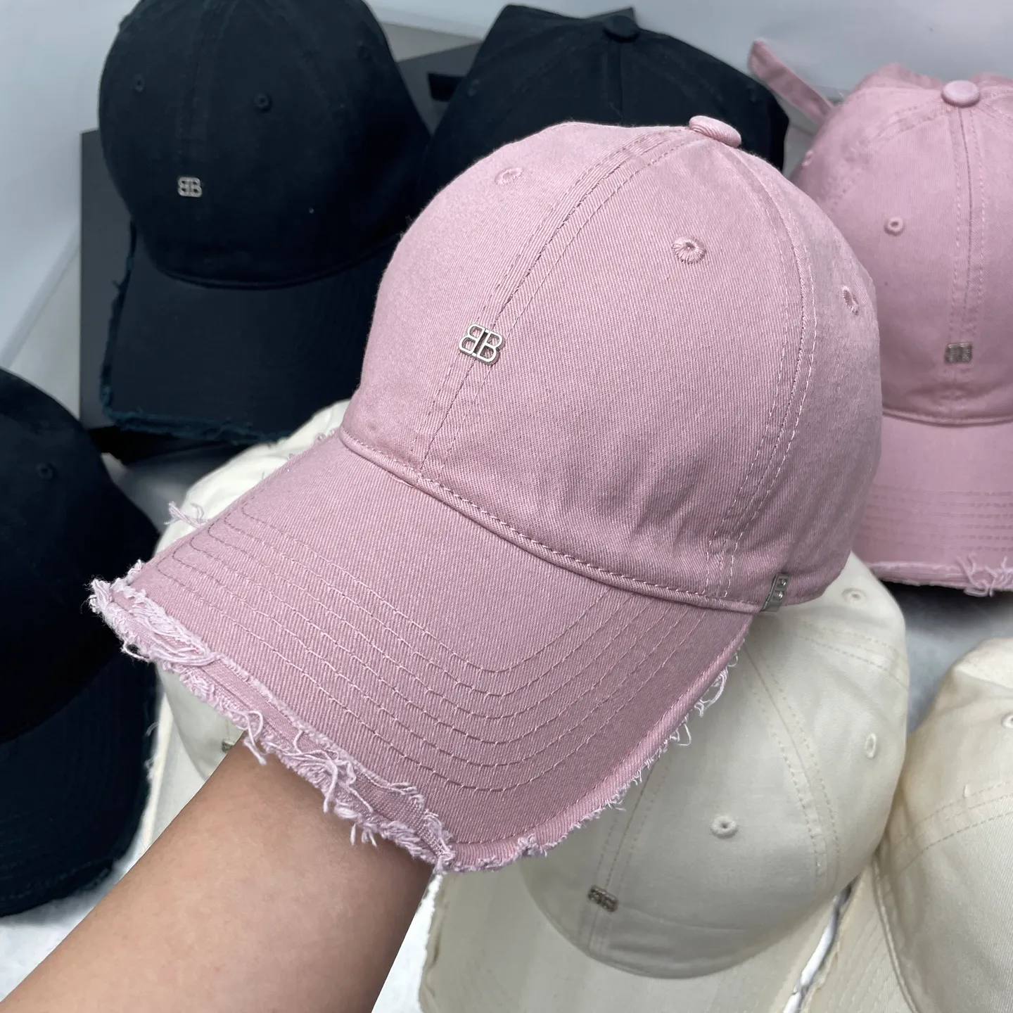Balenciaga fur baseball cap