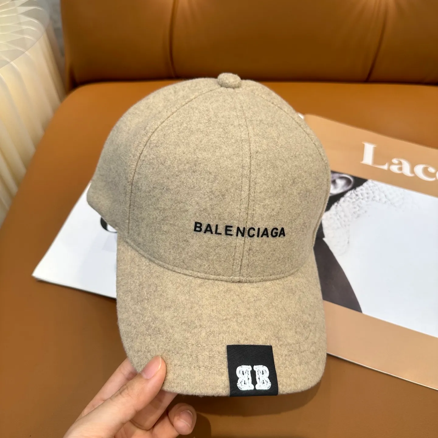 P60 💛 Comes with dust bag. [Balenciaga] 2025 new cashmere simple baseball cap, unisex ~ cool and handsome on the street
