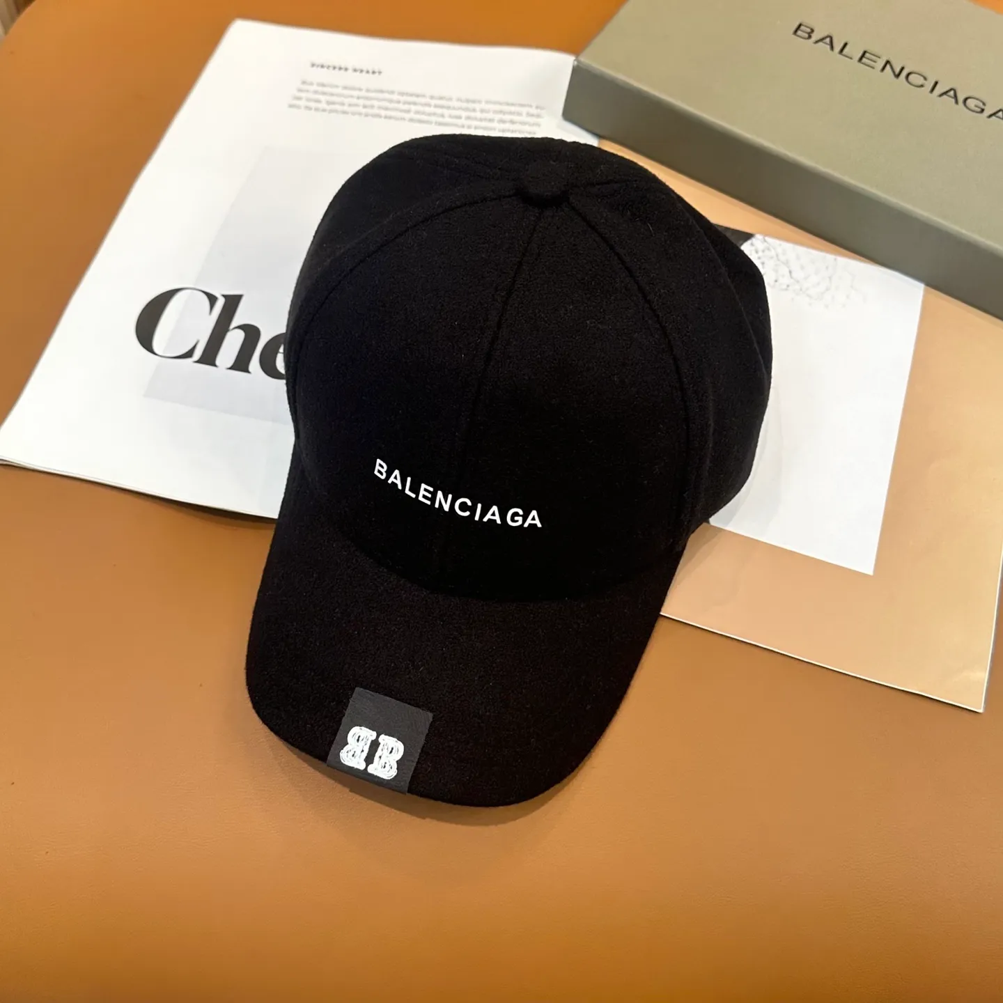 P60 💛 Comes with dust bag. [Balenciaga] 2025 new cashmere simple baseball cap, unisex ~ cool and handsome on the street