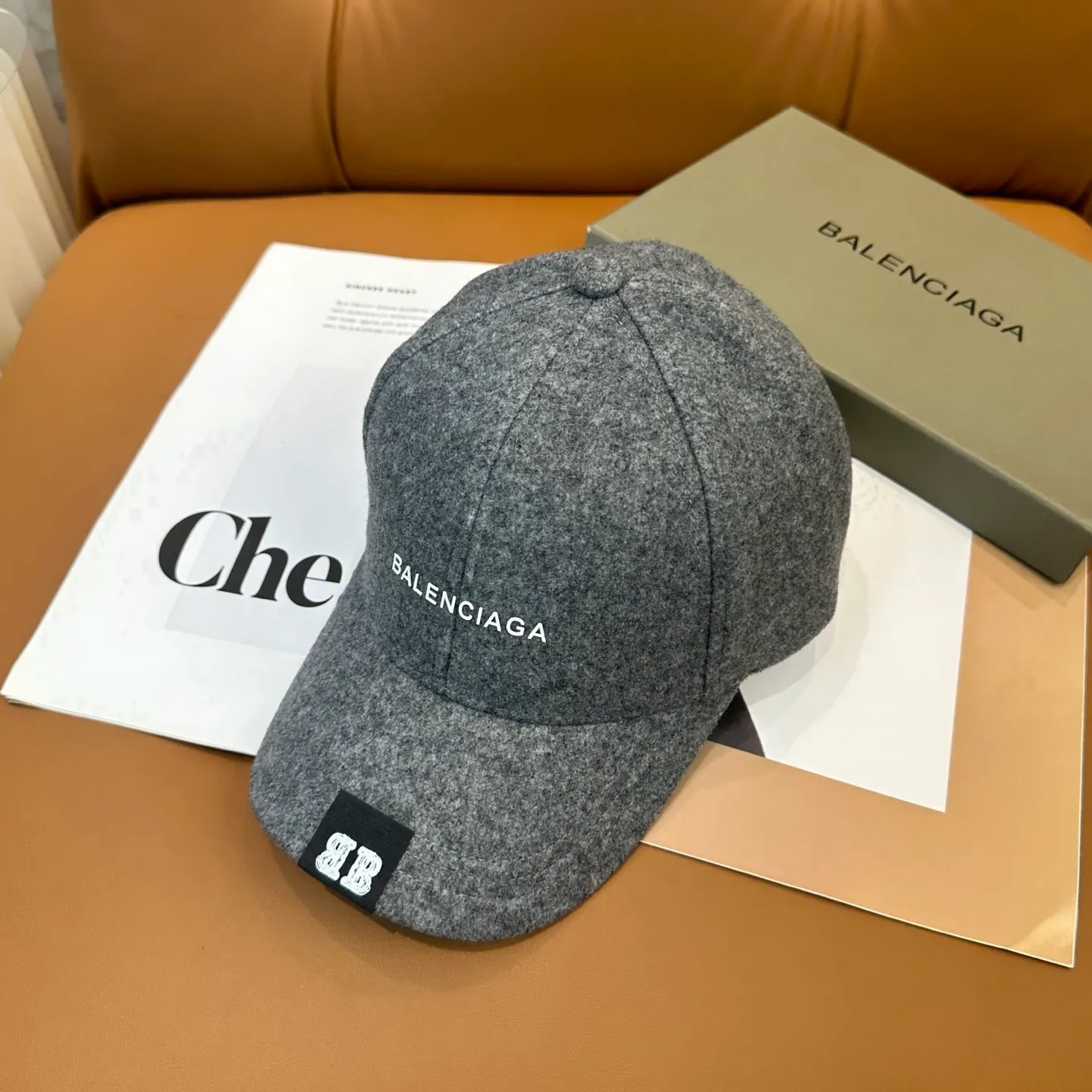 P60 💛 Comes with dust bag. [Balenciaga] 2025 new cashmere simple baseball cap, unisex ~ cool and handsome on the street