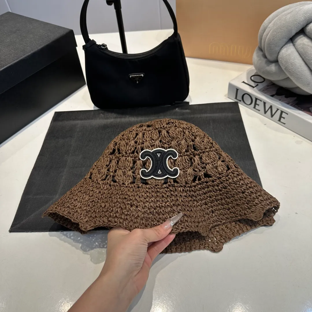 P70 Celine's new handhook bucket hat, forest girl style bucket hat, jacquard hollow, artistic sense