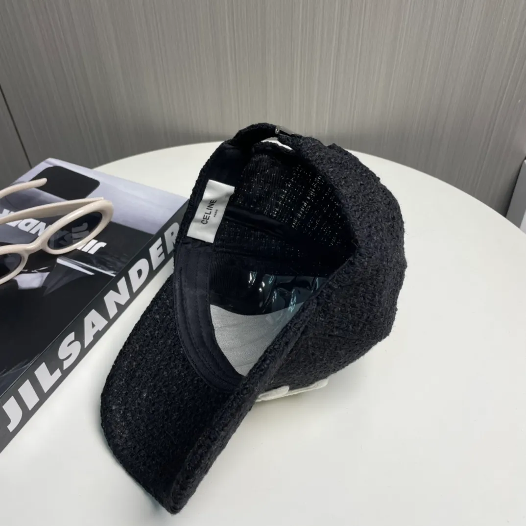 P56 Celine's new counter synchronized small fragrance style tweed baseball cap🧢Full details, celebrity style, super brand, easy to match!