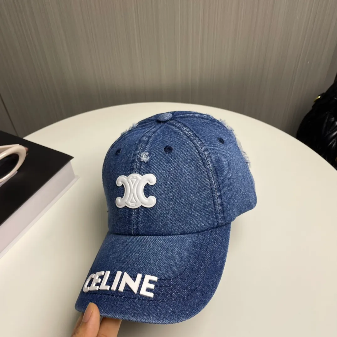 P56💛 Comes with dust bag [CELINE Celine] new denim baseball cap🧢, a must-have and easy to match when going out, hurry up and get it!