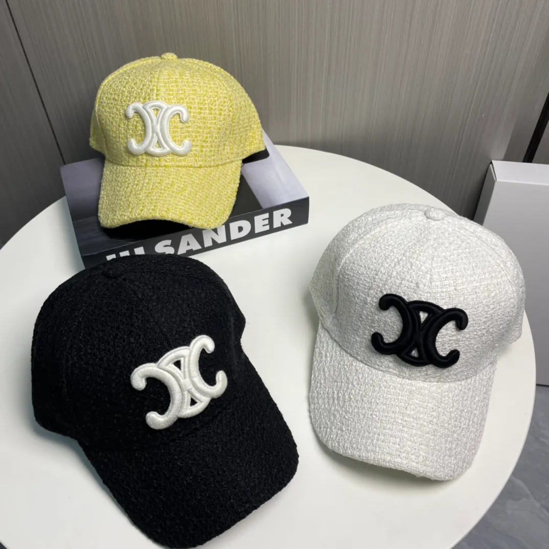 P66 Celine's new counter synchronized small fragrance style tweed baseball cap🧢Full details, celebrity style, super brand, easy to match!